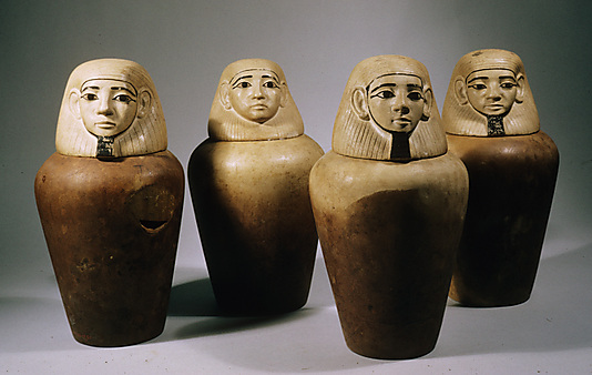 Canopic Jars of the Lady Nepthys ca. 1900 BCE 12th Dynasty, Khashaba Metropolitan Museum of Art, NY 11.150.17e